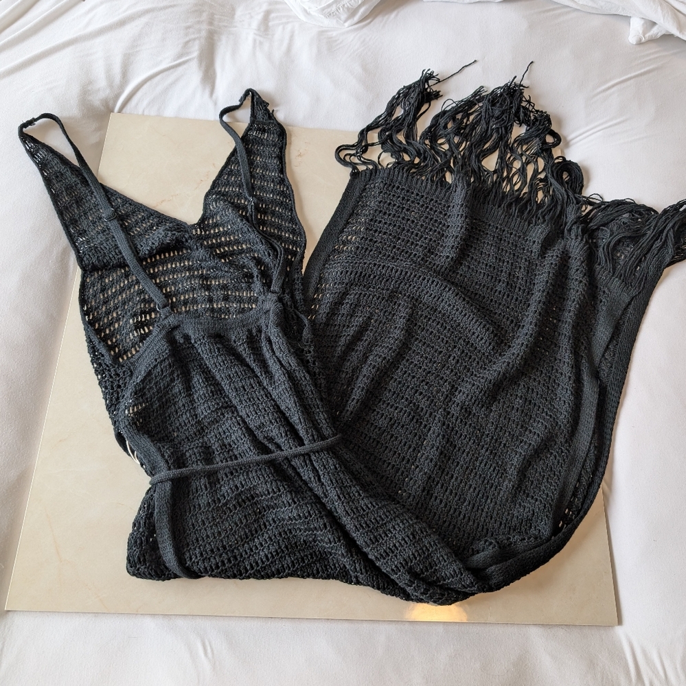 Commense Black Crocheted Dress S Sleeveless Summer Vacation Resort - Picture 4 of 7